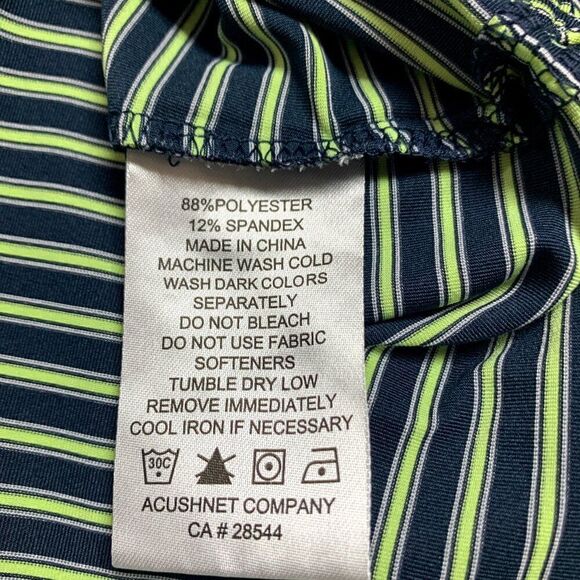 Footjoy Shirt Men‎ Extra Large Black Yellow Stripe Golf Polo FJ Meadowlands - Picture 10 of 13